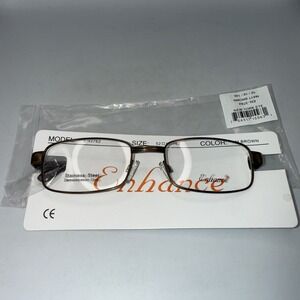 NEW Enhance Eyewear 3762 M Brown 52.19.140 Stainless Steel Uni Eyeglasses Frames
